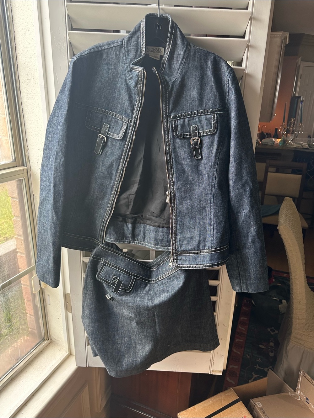 Michael Kors Dark Indigo Denim Jacket and Skirt Set